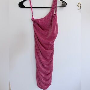 Pink One-Shoulder Dress